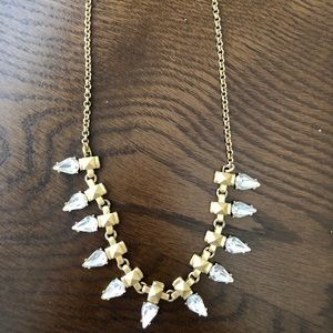 J Crew golden tear crystal necklace